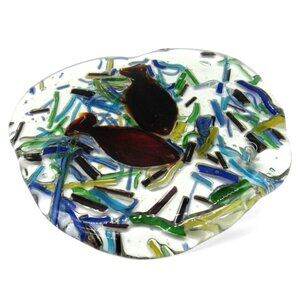 GLASS Fish Art SUNCATCHER Multicoloured Abstract Design Clear Background